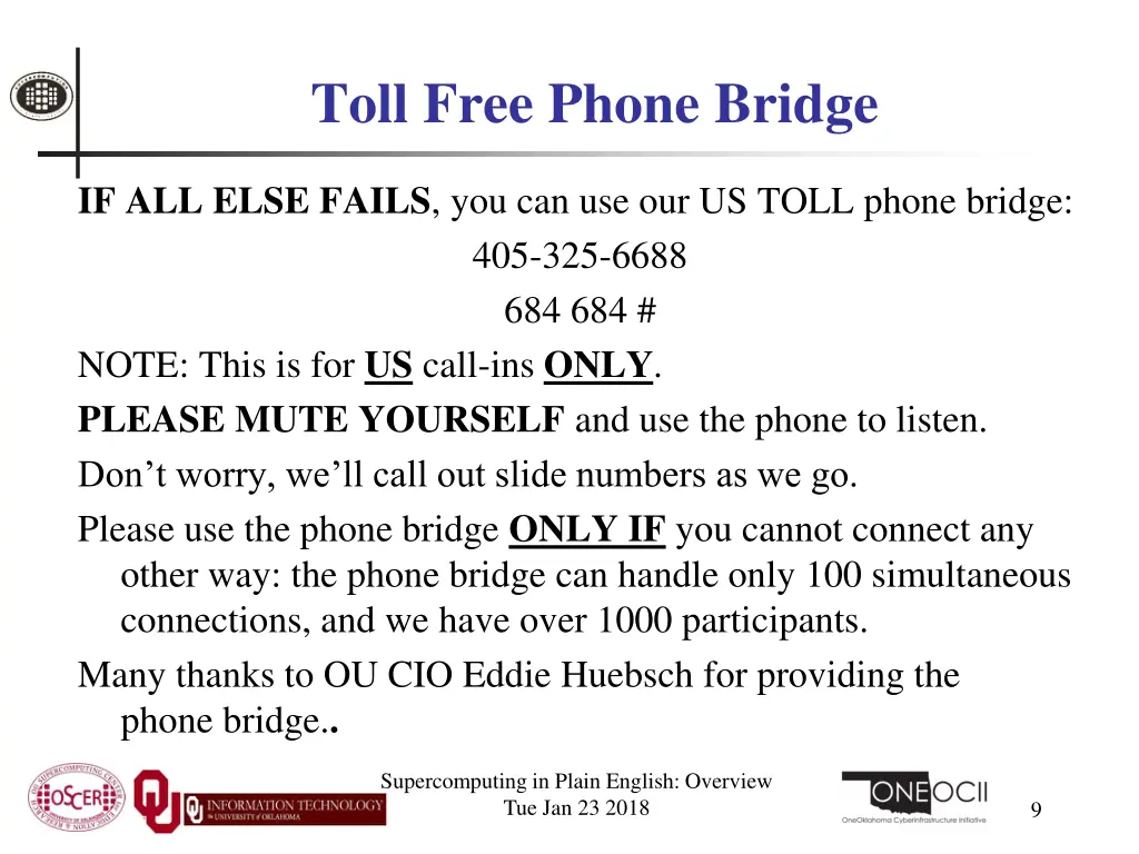 toll free phone bridge