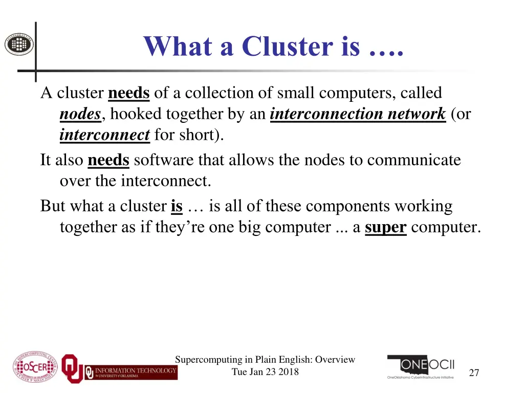 what a cluster is