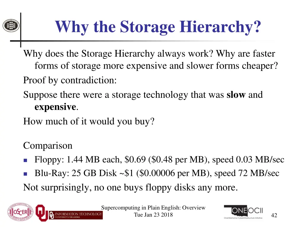 why the storage hierarchy