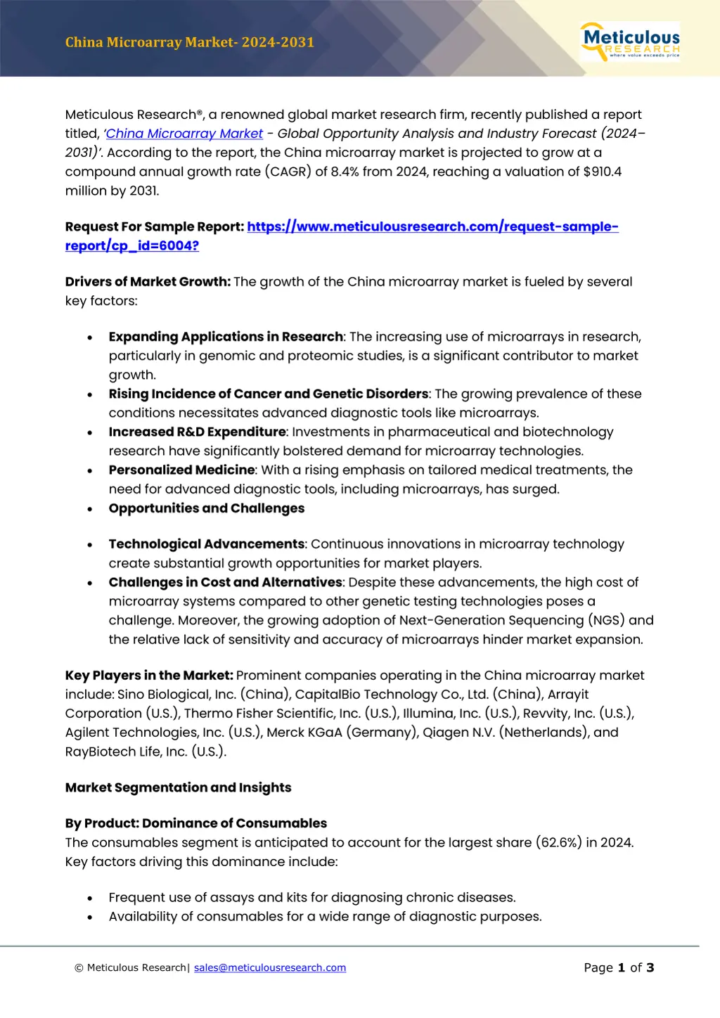 china microarray market 2024 2031