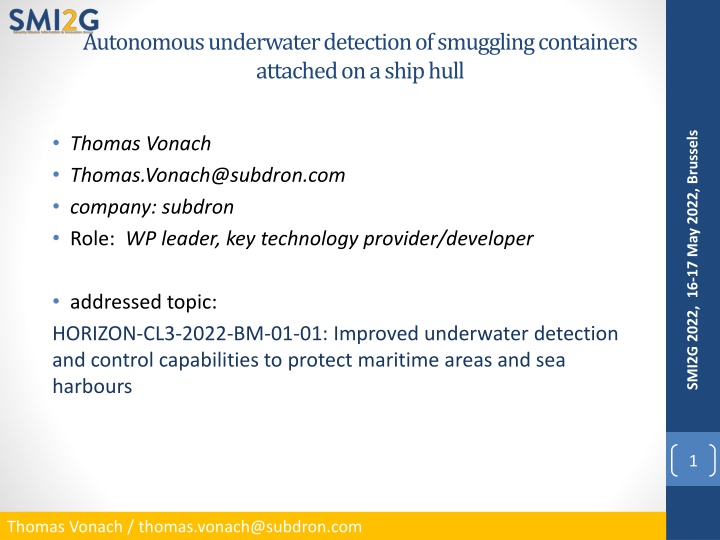 autonomous underwater detection of smuggling