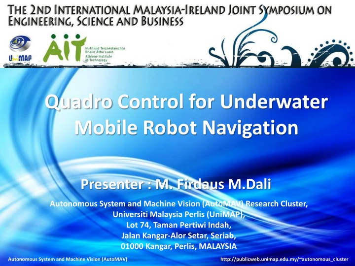 quadro control for underwater mobile robot