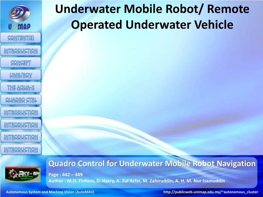 underwater mobile robot remote operated