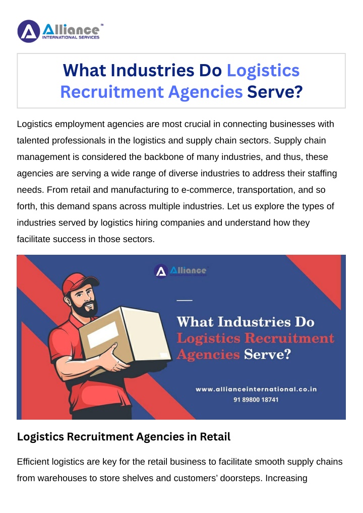 what industries do logistics recruitment agencies