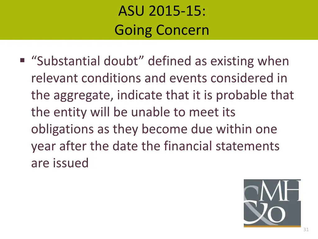 asu 2015 15 going concern