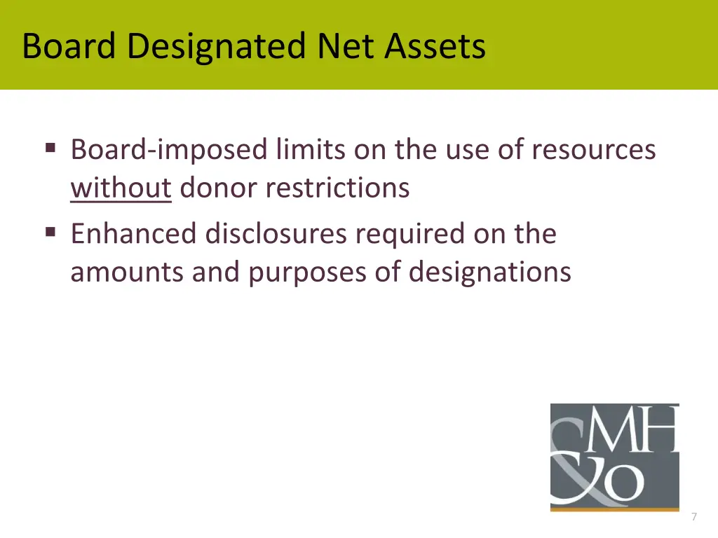 board designated net assets