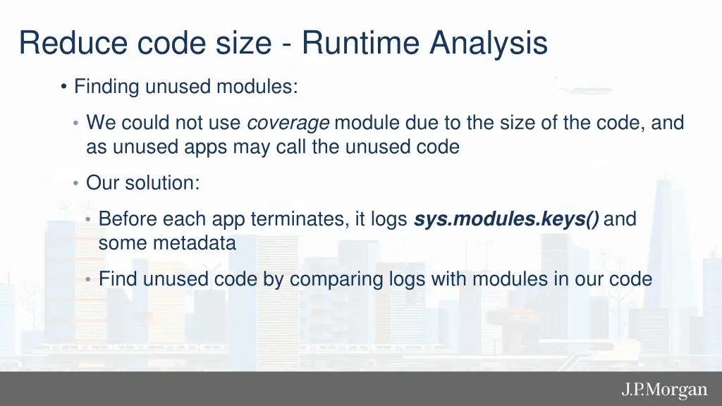 reduce code size runtime analysis