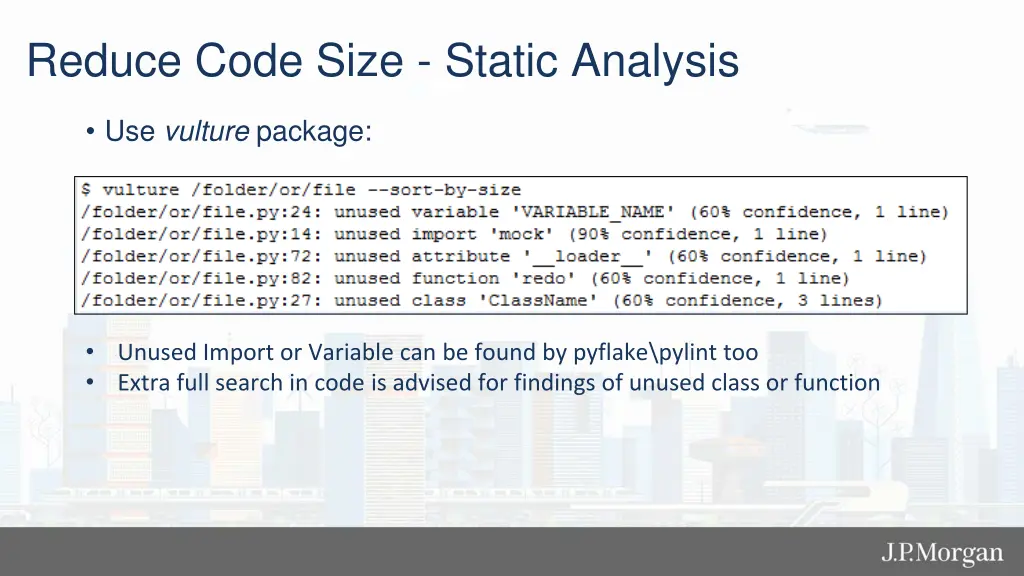 reduce code size static analysis