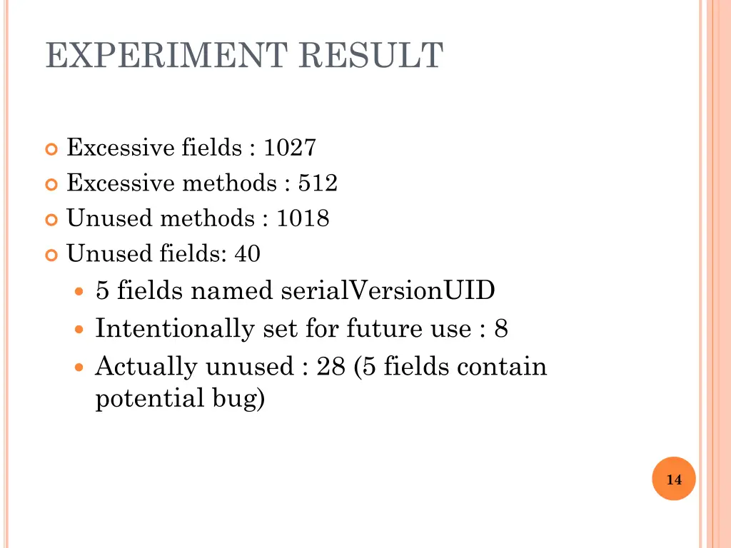 experiment result