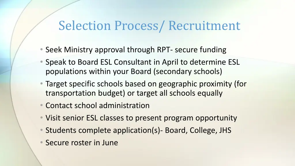 selection process recruitment