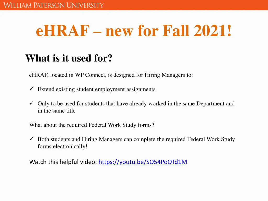 ehraf new for fall 2021