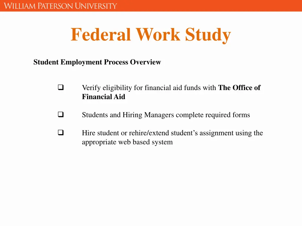 federal work study