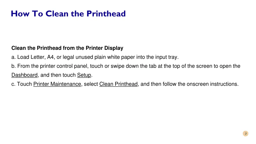 how to clean the printhead