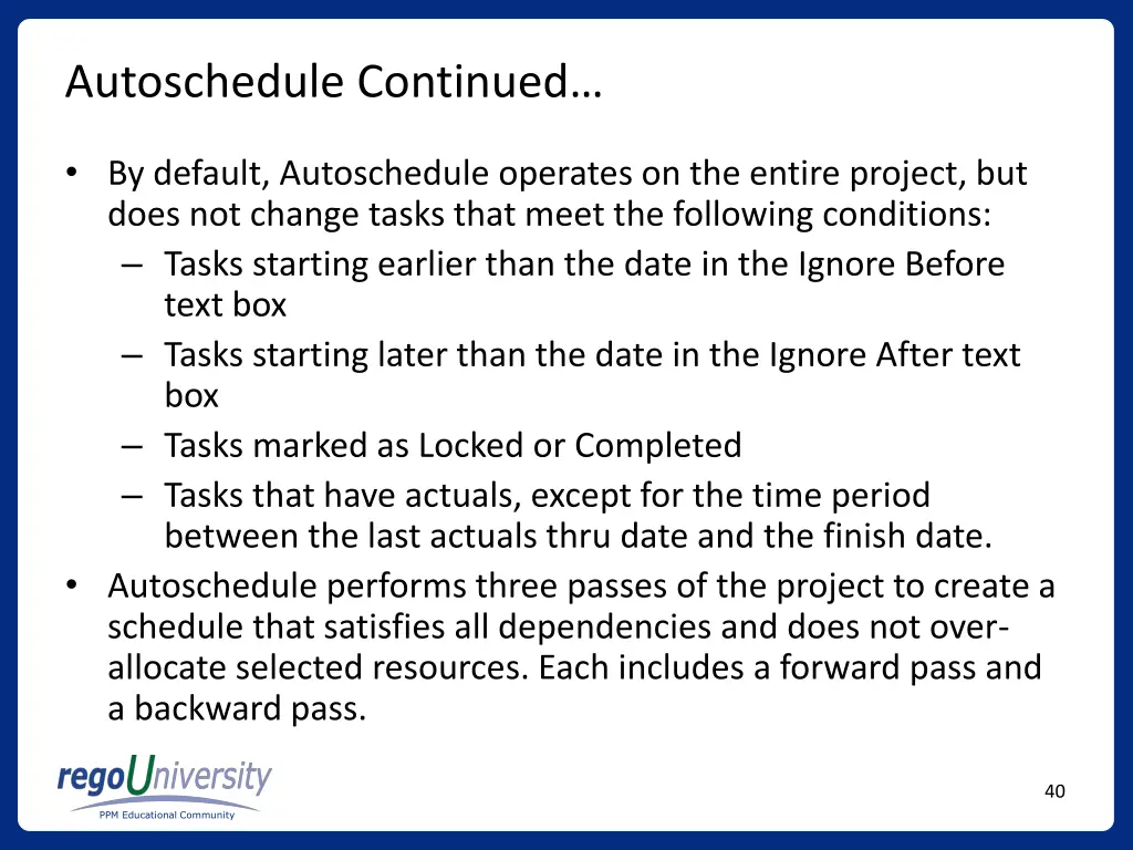 autoschedule continued