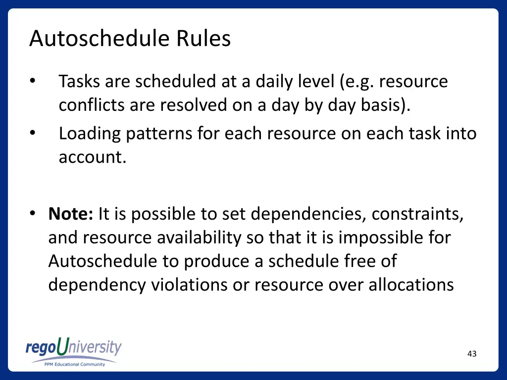 autoschedule rules 1