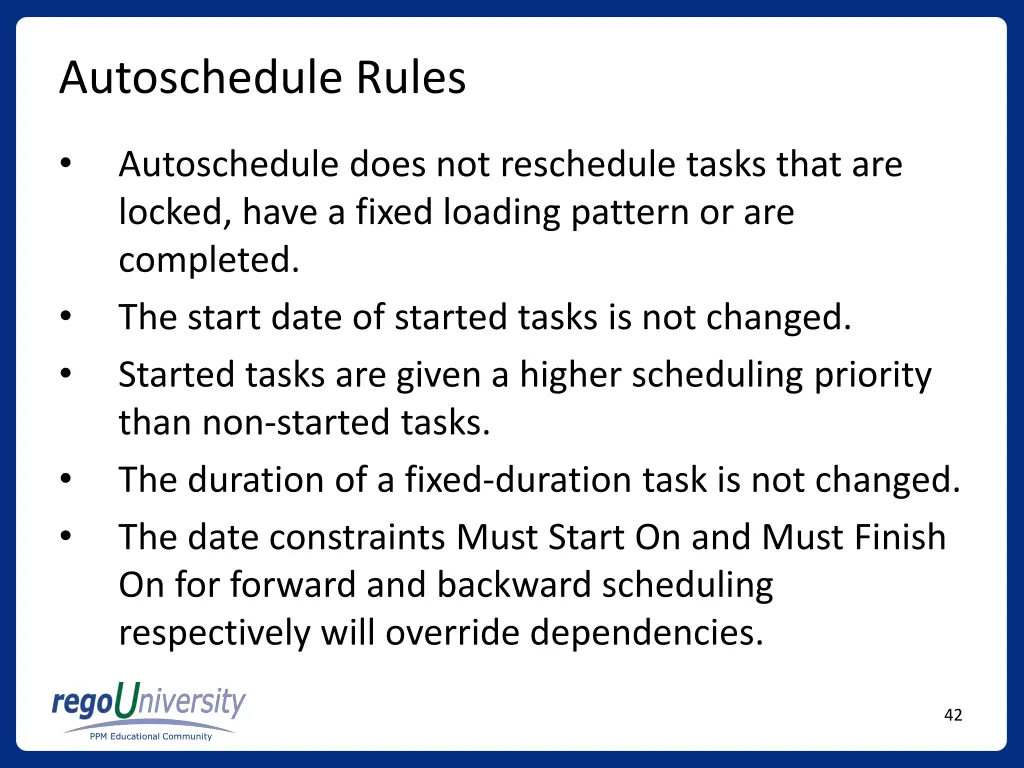 autoschedule rules