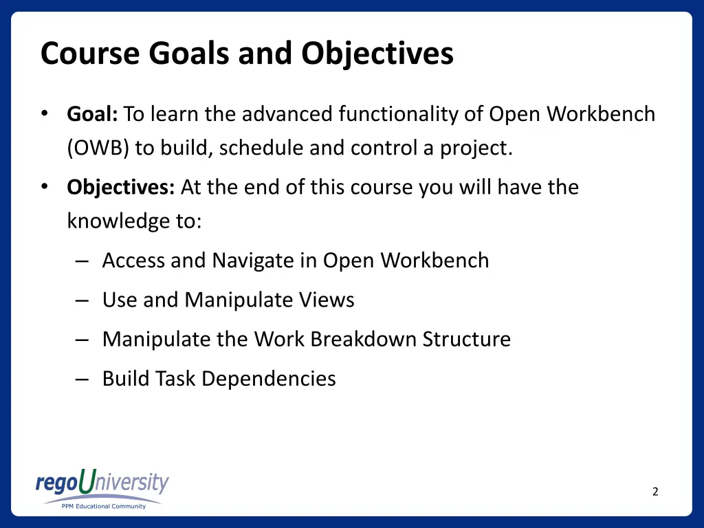 course goals and objectives