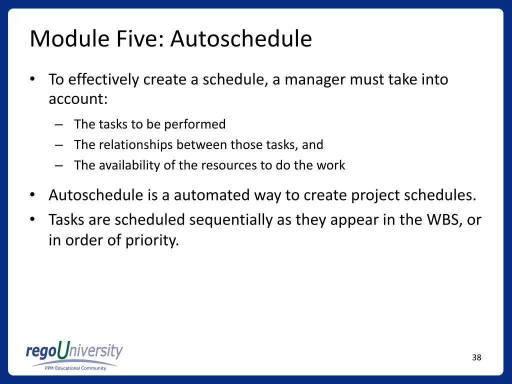 module five autoschedule