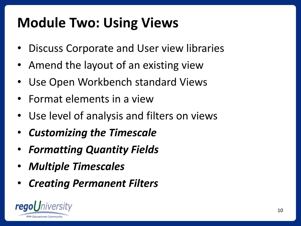 module two using views