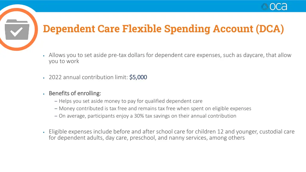 dependent care flexible spending account dca