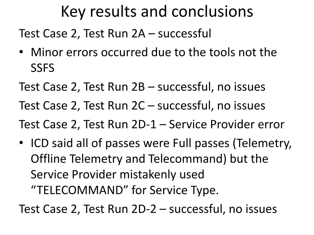 key results and conclusions 1