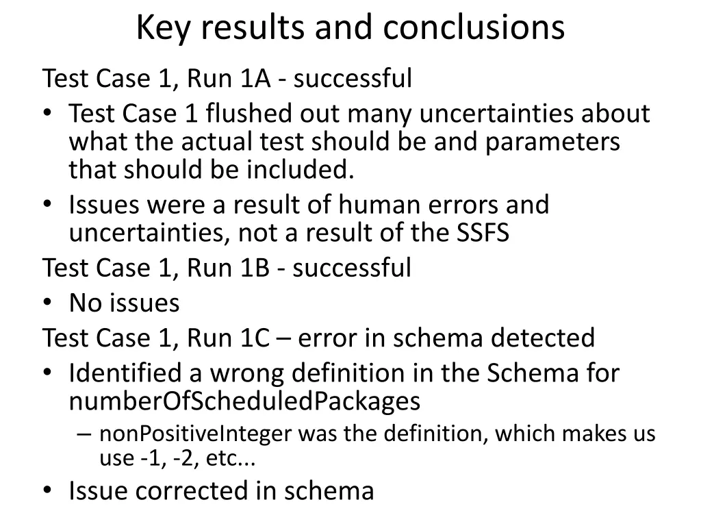 key results and conclusions