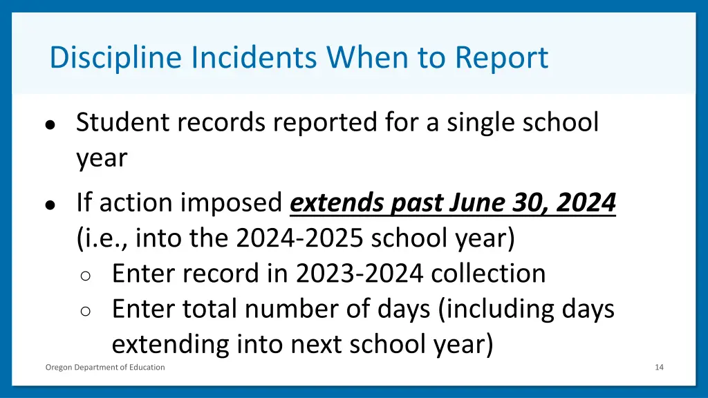 discipline incidents when to report