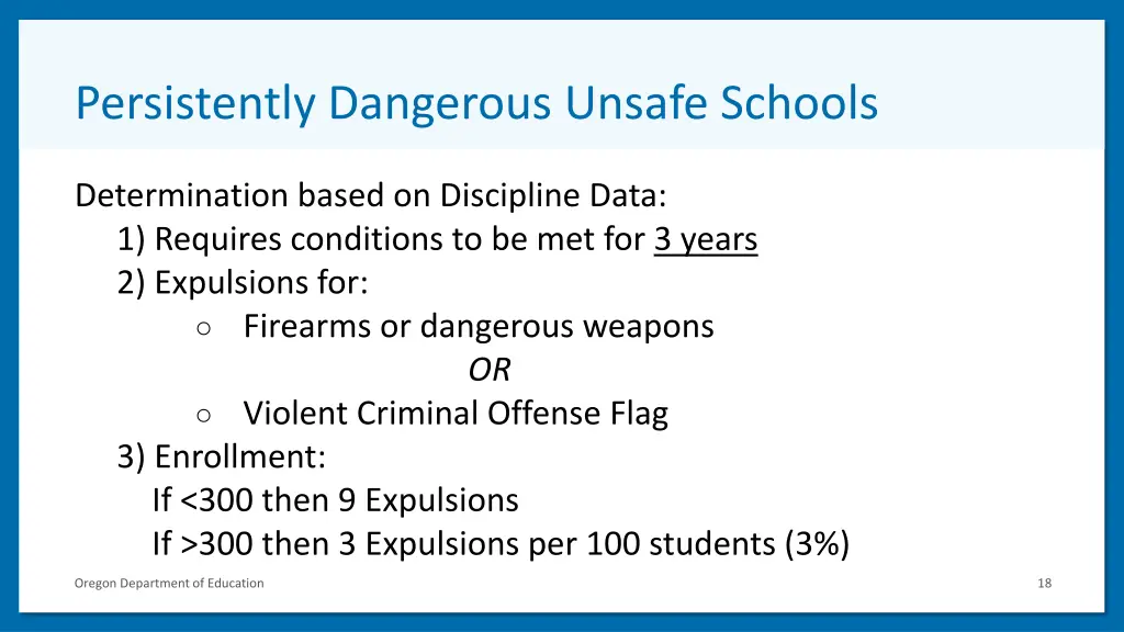 persistently dangerous unsafe schools