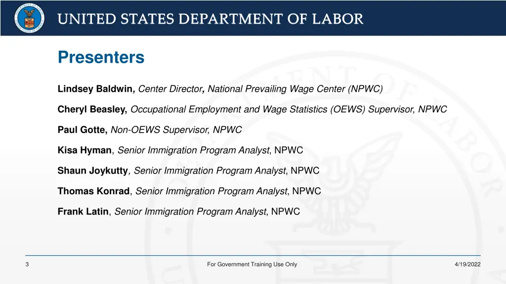 united states department of labor united states 1