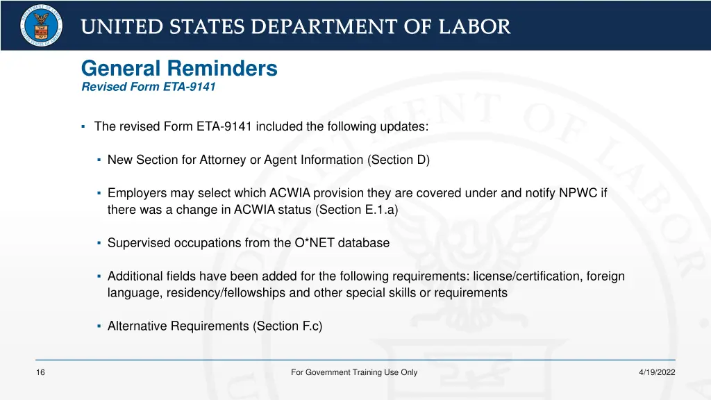 united states department of labor united states 12