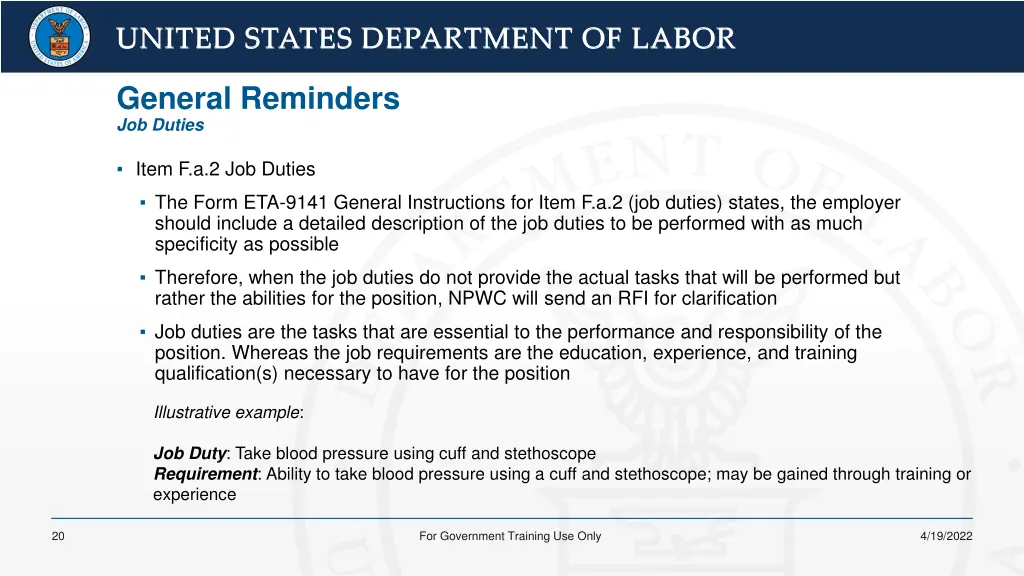 united states department of labor united states 16