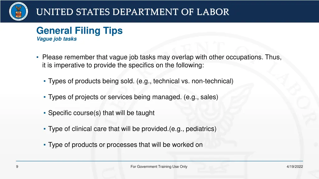 united states department of labor united states 6