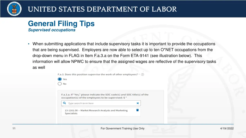 united states department of labor united states 8