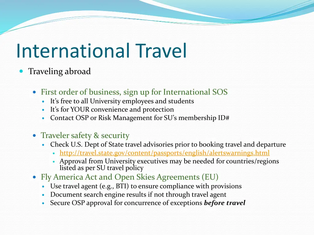 international travel