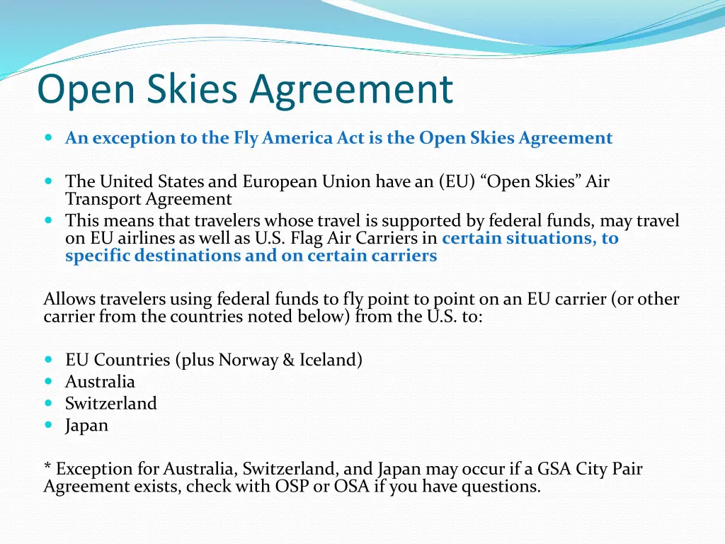 open skies agreement