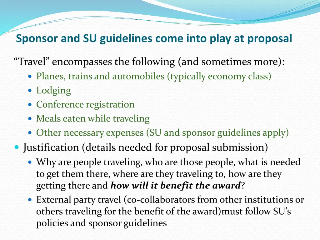 sponsor and su guidelines come into play