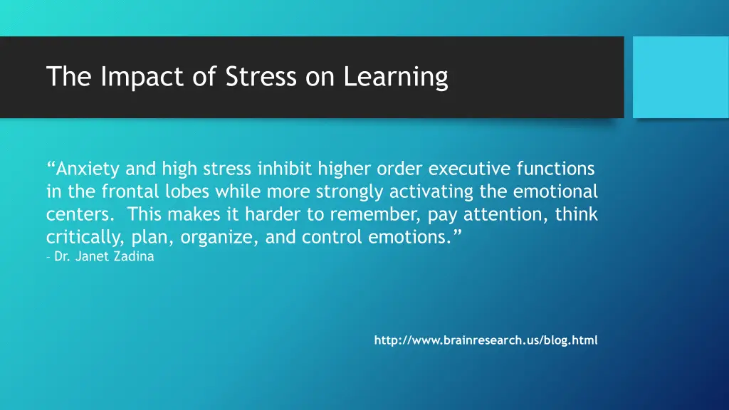 the impact of stress on learning