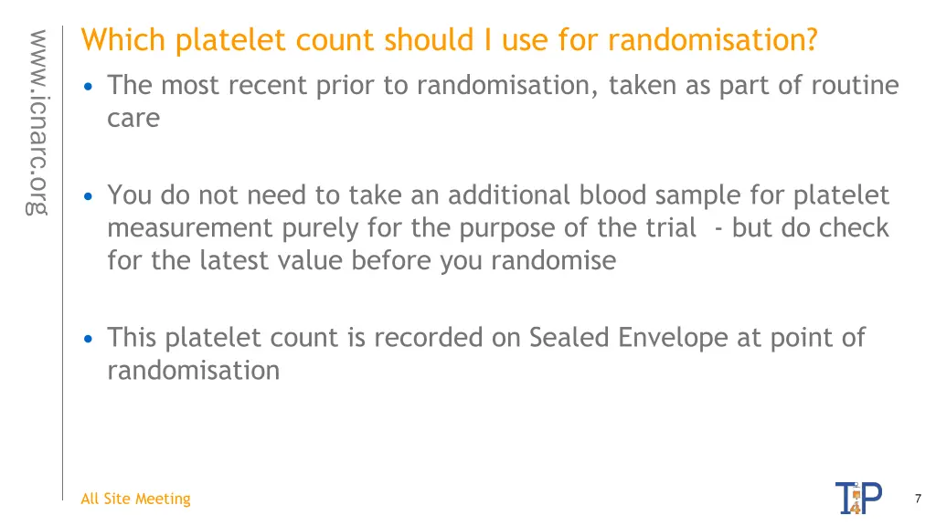 which platelet count should