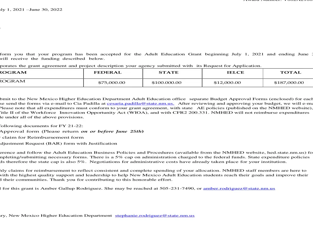 u s department of education new mexico higher