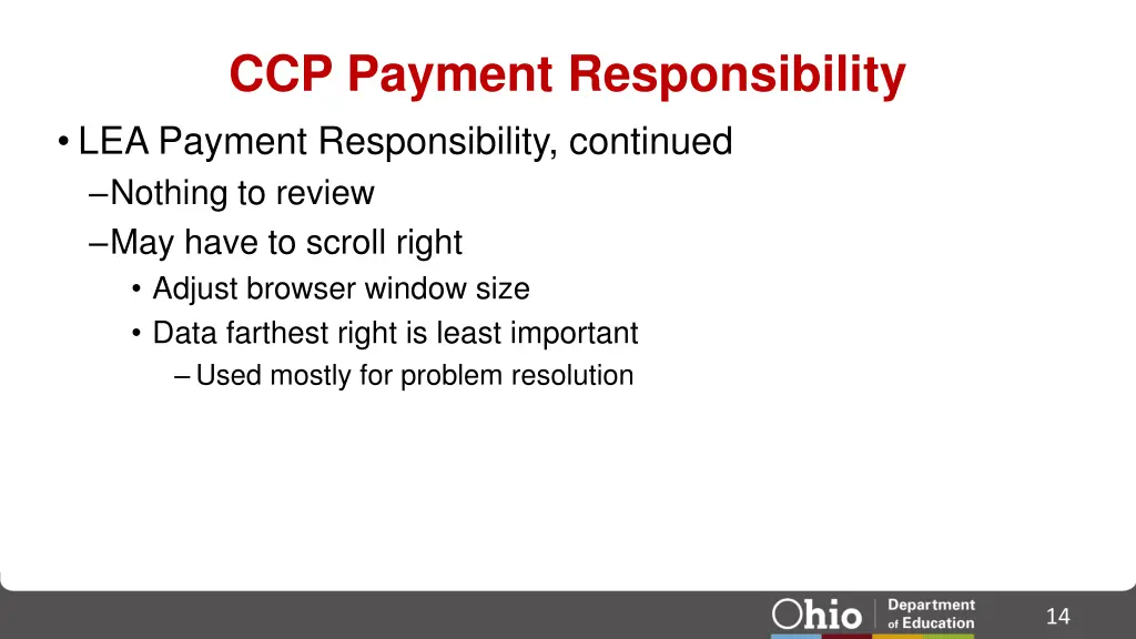 ccp payment responsibility lea payment