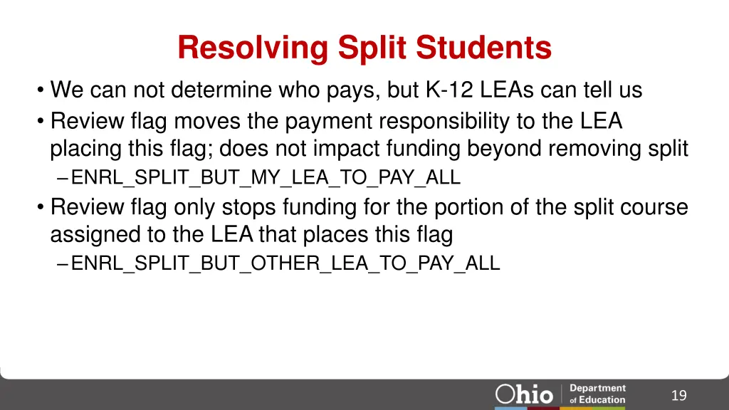 resolving split students we can not determine