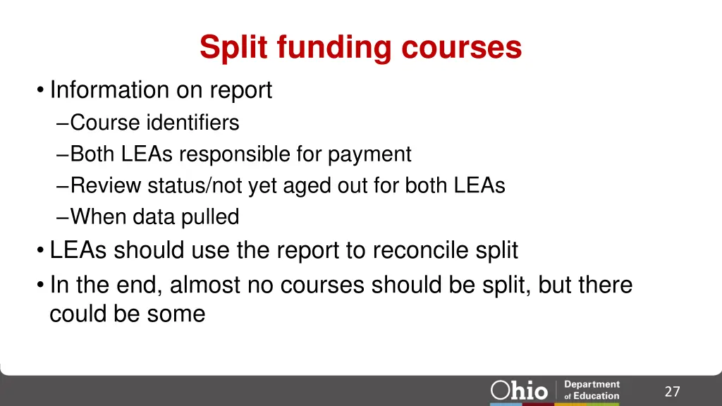 split funding courses