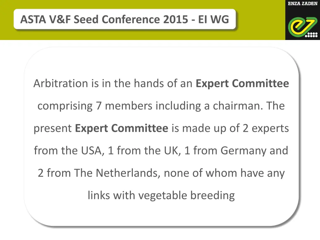 asta v f seed conference 2015 ei wg 13