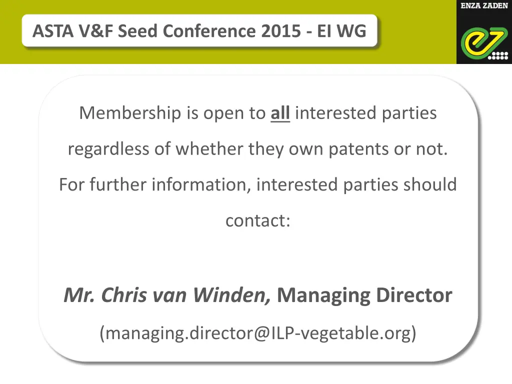 asta v f seed conference 2015 ei wg 16