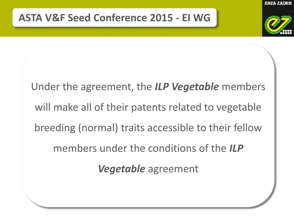 asta v f seed conference 2015 ei wg 8