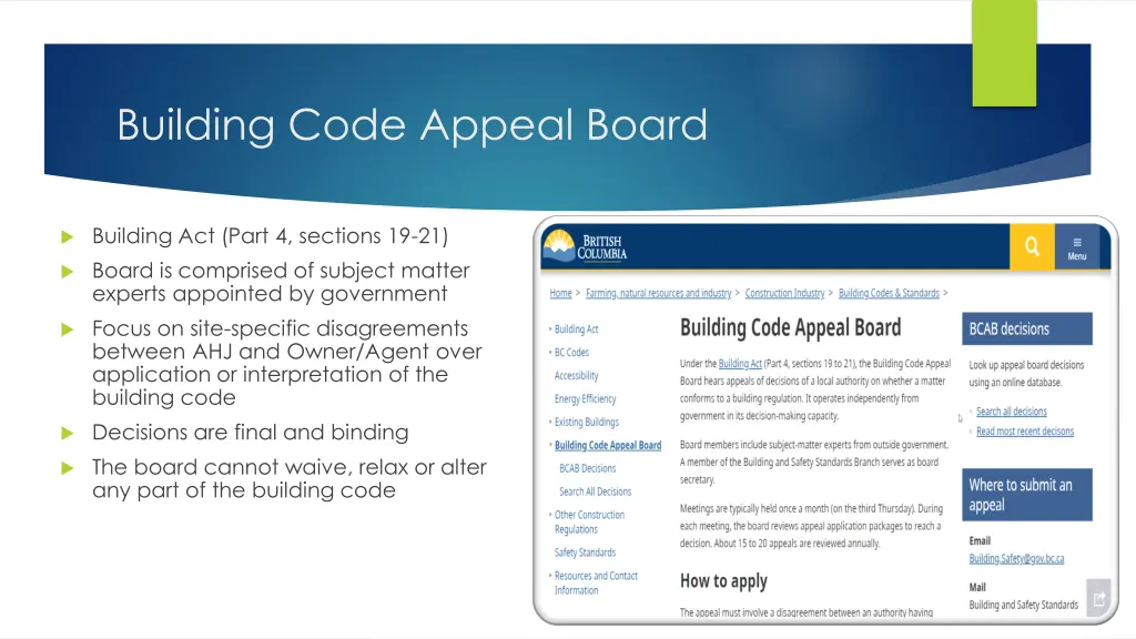 building code appeal board