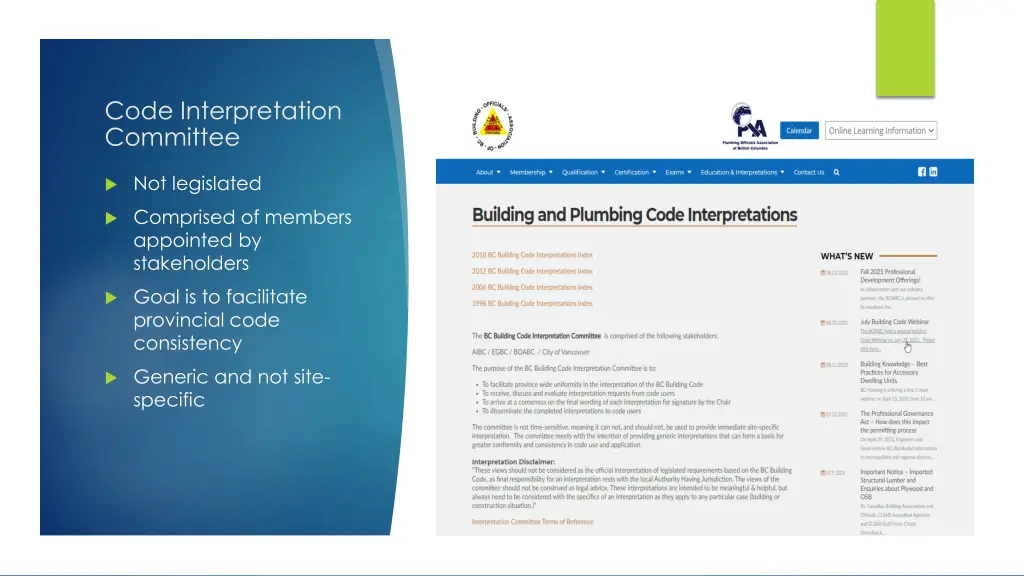 code interpretation committee