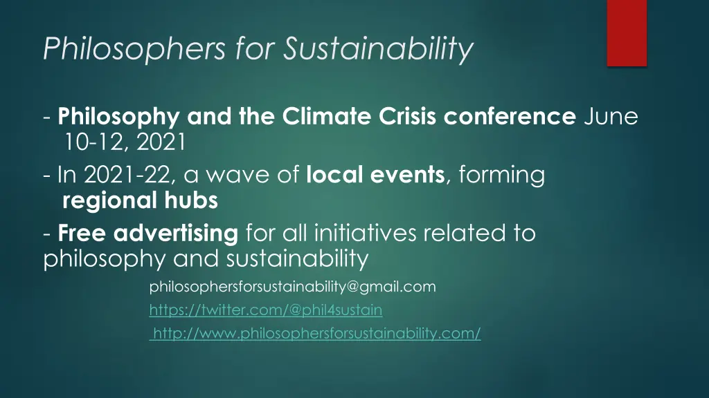 philosophers for sustainability 2