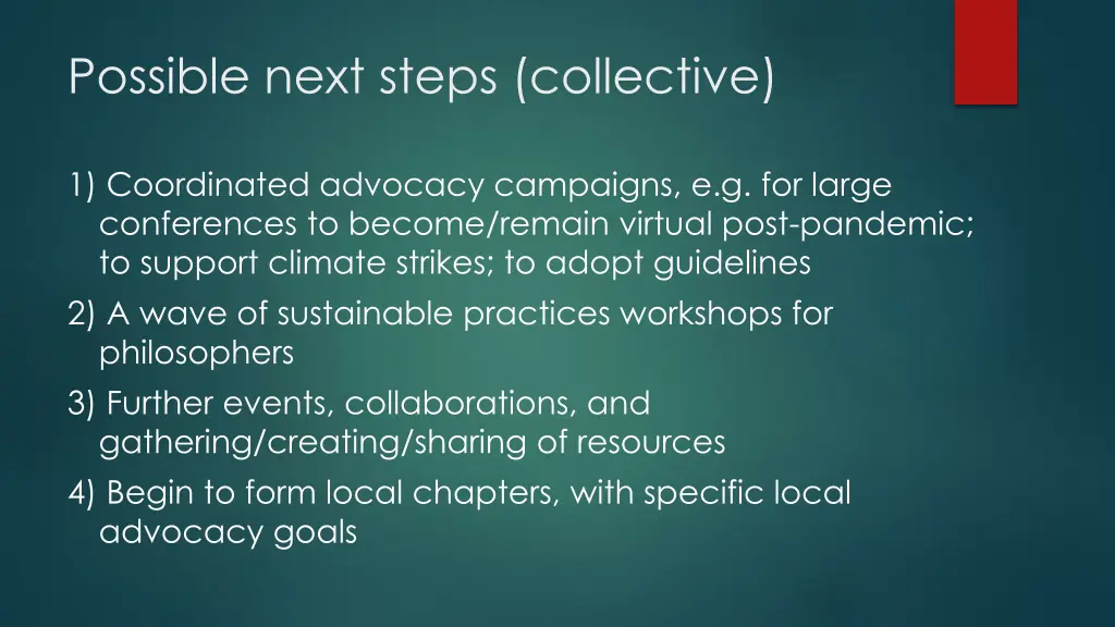 possible next steps collective