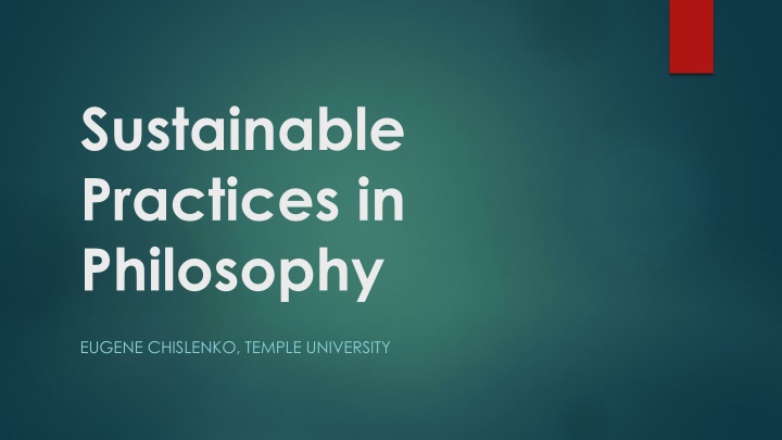 sustainable practices in philosophy